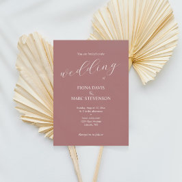 Minimalistische Kalligrafie - Hochzeit staubiger R Einladung