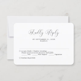 Minimalistische Kalligrafie-Hochzeitkarte mit einf RSVP Karte