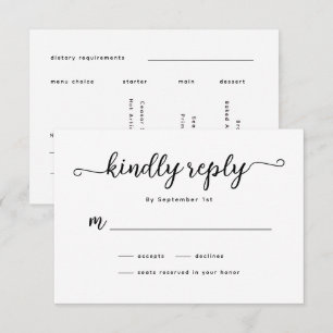 Minimalistische Kalligrafie-Hochzeits-RSVP-Karte RSVP Karte