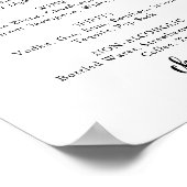 Minimalistische Kalligrafie-Hochzeitspass-Schilder Poster (Ecke)