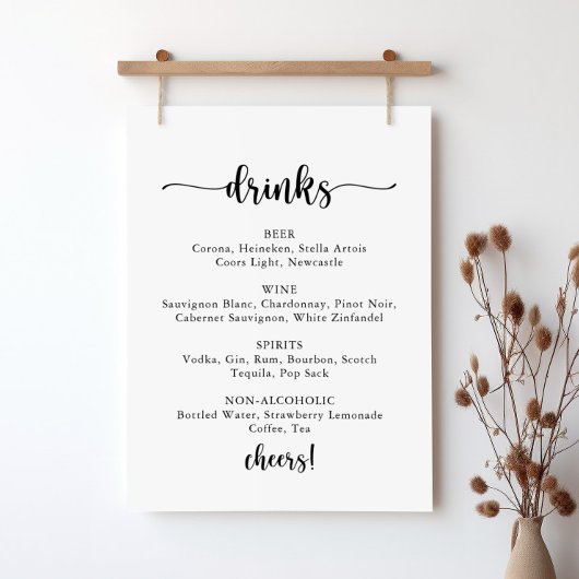 Minimalistische Kalligrafie-Hochzeitspass-Schilder Poster
