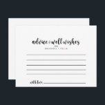 Minimalistische Kalligrafie-Hochzeitsratenkarte Postkarte<br><div class="desc">Diese minimalistische kalligraphische Hochzeitsratenkarte ist ideal für eine moderne Hochzeit. Das schlichte und elegante Design besticht durch klassische und extravagante Schrift-Typografie in Schwarz und Weiß. Diese Karten eignen sich perfekt für Hochzeiten, Brautparty, Babydusche, Graduiertenparty u.v.m. Personalisieren Sie die Karten mit den Namen der Braut und Bräutigam, den Eltern, die Sie...</div>