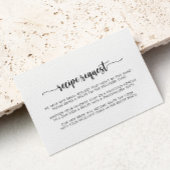 Minimalistische Kalligrafie-Hochzeitsrezepte Begleitkarte