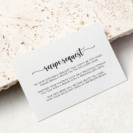 Minimalistische Kalligrafie-Hochzeitsrezepte Begleitkarte