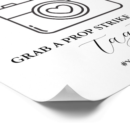 Minimalistische Kalligrafie Hochzeitsszenario Foto Poster (Ecke)