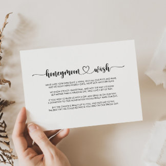 Minimalistische Kalligrafie Hochzeitswunsch Begleitkarte