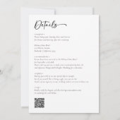 Minimalistische Kalligrafie in einer Hochzeit Einladung (Rückseite)