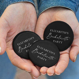 Minimalistische Kalligrafie Junggeselinnen-Abschie Button