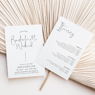 Minimalistische Kalligrafie-Junggesellinnen-Abschi Einladung