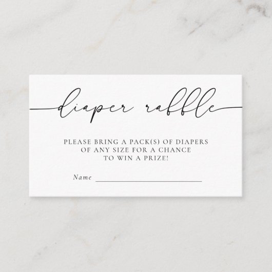 Minimalistische Kalligrafie Kinderdusche Diapr Raf Begleitkarte (Vorderseite)