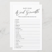 Minimalistische Kalligrafie Kinderdusche Word Scra (Vorne/Hinten)