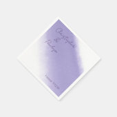 Minimalistische Kalligrafie-Lavender-Wasserfarbenh Serviette (Ecke)