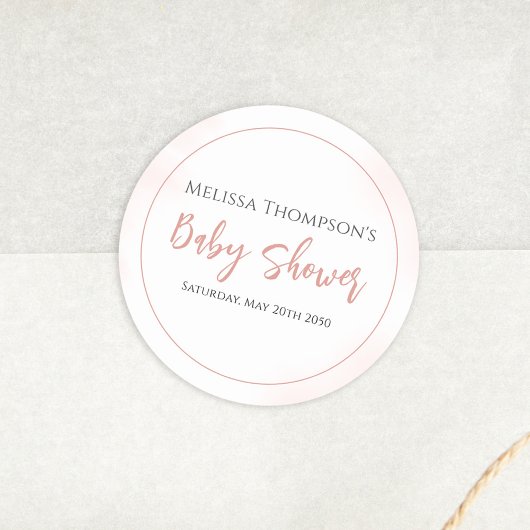 Minimalistische Kalligrafie mit einfacher Pink-Bab Runder Aufkleber