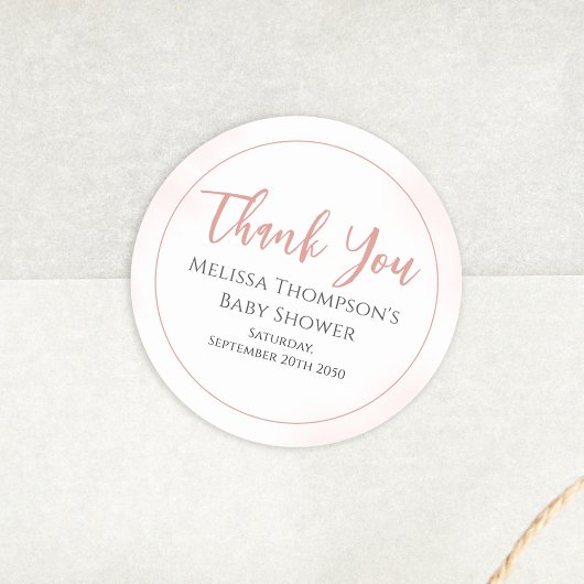 Minimalistische Kalligrafie mit einfacher Pink-Bab Runder Aufkleber