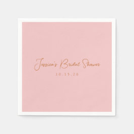 Minimalistische Kalligrafie Niedlich Pink-Brautpar Serviette