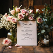 Minimalistische Kalligrafie Open Bar White Wedding Sockelschild