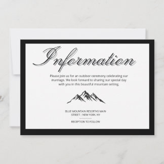 Minimalistische Kalligrafie Outdoor-Hochzeitsinfor Einladung
