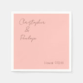 Minimalistische Kalligrafie Pachy Pink Wedding Serviette (Vorderseite)