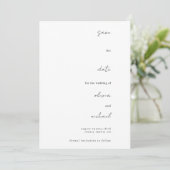 Minimalistische Kalligrafie Save The Date (Stehend Vorderseite)