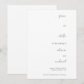 Minimalistische Kalligrafie Save The Date (Vorne/Hinten)