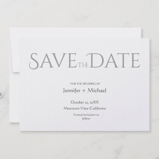 Minimalistische Kalligrafie-Schrift zur Hochzeitss Save The Date (Vorderseite)