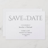 Minimalistische Kalligrafie-Schrift zur Hochzeitss Save The Date (Vorne/Hinten)
