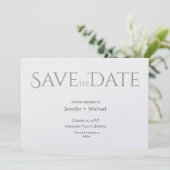 Minimalistische Kalligrafie-Schrift zur Hochzeitss Save The Date (Stehend Vorderseite)