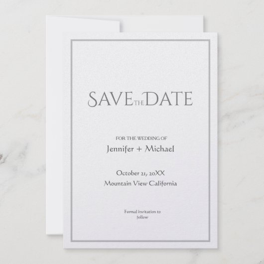 Minimalistische Kalligrafie-Schrift zur Hochzeitss Save The Date (Vorderseite)