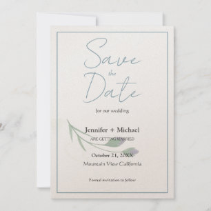 Minimalistische Kalligrafie-Schrift zur Hochzeitss Save The Date