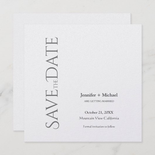 Minimalistische Kalligrafie-Schrift zur Hochzeitss Save The Date (Vorne/Hinten)