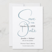 Minimalistische Kalligrafie-Schrift zur Hochzeitss Save The Date (Vorderseite)