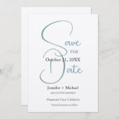 Minimalistische Kalligrafie-Schrift zur Hochzeitss Save The Date (Vorne/Hinten)