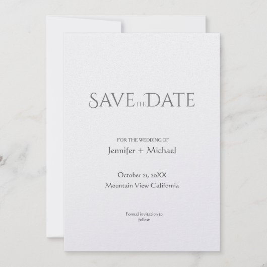 Minimalistische Kalligrafie-Schrift zur Hochzeitss Save The Date (Vorderseite)