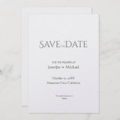 Minimalistische Kalligrafie-Schrift zur Hochzeitss Save The Date (Vorne/Hinten)