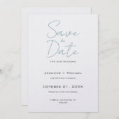 Minimalistische Kalligrafie-Schrift zur Hochzeitss Save The Date (Vorne/Hinten)