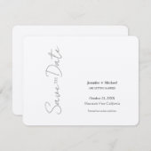 Minimalistische Kalligrafie-Schrift zur Hochzeitss Save The Date (Vorne/Hinten)