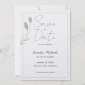 Minimalistische Kalligrafie-Schrift zur Hochzeitss Save The Date (Vorderseite)