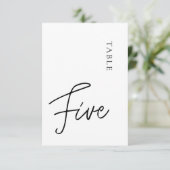 Minimalistische Kalligrafie Schwarz-weiße Tabelle  Einladung (Stehend Vorderseite)