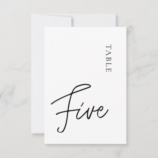 Minimalistische Kalligrafie Schwarz-weiße Tabelle Einladung (Rückseite)