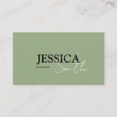 Minimalistische Kalligrafie Script Boho Sage Green Visitenkarte (Vorderseite)