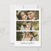Minimalistische Kalligrafie-Script-Hochzeitsfoto Save The Date (Rückseite)