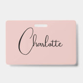 Minimalistische Kalligrafie Script Name Rose Gold Ausweis (Rückseite)