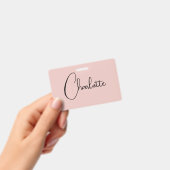 Minimalistische Kalligrafie Script Name Rose Gold Ausweis (Handheld)