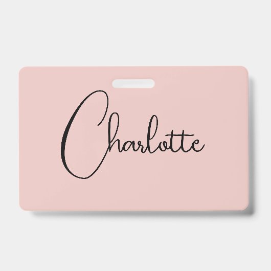 Minimalistische Kalligrafie Script Name Rose Gold Ausweis (Vorderseite)