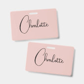 Minimalistische Kalligrafie Script Name Rose Gold Ausweis (Vorder- & Rückseite)