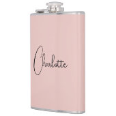 Minimalistische Kalligrafie Script Name Rose Gold Flachmann (Links)