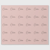 Minimalistische Kalligrafie Script Name Rose Gold Geschenkpapier (Flach)