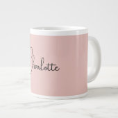 Minimalistische Kalligrafie Script Name Rose Gold Jumbo-Tasse (Vorderseite Rechts)