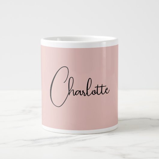 Minimalistische Kalligrafie Script Name Rose Gold Jumbo-Tasse (Vorderseite)