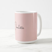 Minimalistische Kalligrafie Script Name Rose Gold Kaffeetasse (VorderseiteRechts)